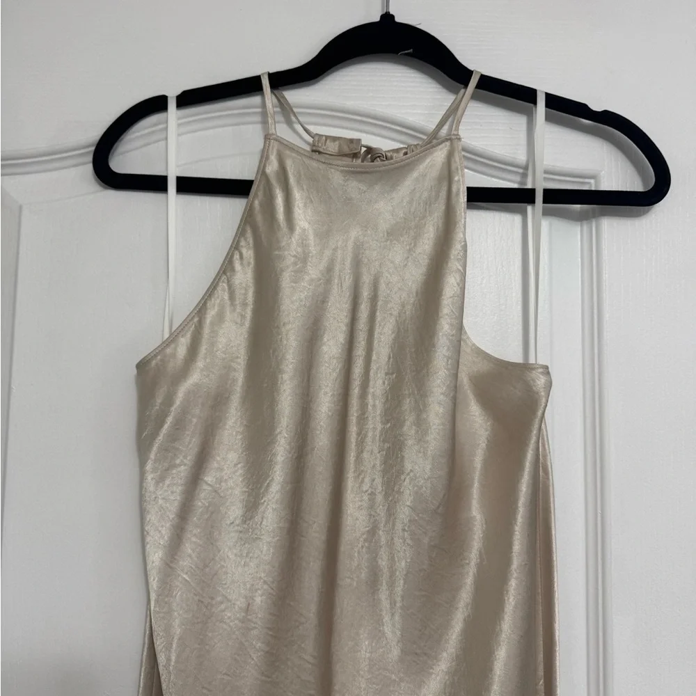 BABATON Satin Cream Backless Dress - Picture 3 of 7